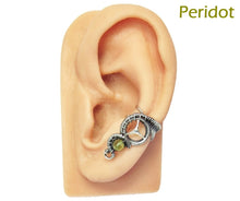 Load image into Gallery viewer, Custom Gemstone and Sterling Silver Small Steampunk Ear Cuff - Heather Jordan Jewelry