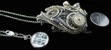 Load image into Gallery viewer, Blue Hex Nut LED Steampunk/Cyberpunk Fusion Pendant