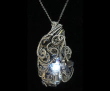 Load image into Gallery viewer, White Flickering Nixie Tube Steampunk-Cyberpunk Fusion Pendant