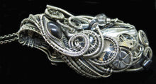 Load image into Gallery viewer, White Flickering Nixie Tube Steampunk-Cyberpunk Fusion Pendant