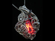 Load image into Gallery viewer, Red LED Nixie Tube Cyberpunk-Steampunk Fusion Pendant
