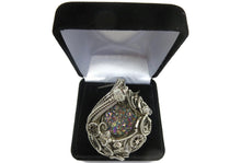 Load image into Gallery viewer, Titanium Druzy Steampunk Pendant with Herkimer Diamonds in Sterling Silver