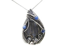 Load image into Gallery viewer, Trilobite Fossil Pendant with Blue Kyanite in Sterling Silver