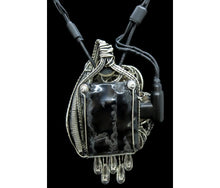 Load image into Gallery viewer, Thunderstorm Necklace with Upcycled Electronic and Watch Parts, Steampunk/Cyberpunk Fusion, LEDs