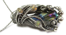 Load image into Gallery viewer, Sunshine Titanium Quartz Crystal Pendant with Ethiopian Welo Opals