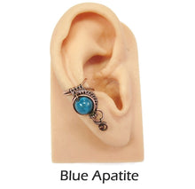 Load image into Gallery viewer, Custom Gemstone and Copper Woven Wire Ear Cuff; &quot;Woven Bezel&quot; Model - Heather Jordan Jewelry