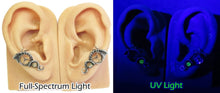 Load image into Gallery viewer, Uranium Glass &amp; Antiqued Sterling Silver Steampunk Ear Cuff - Heather Jordan Jewelry